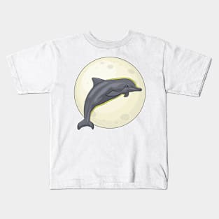 Dolphin with Moon Kids T-Shirt